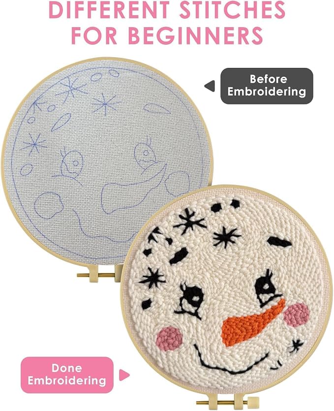 TCDZMYGS Christmas Punch Needle Kits, Winter Snowman Punch Needle Kits - Image 4