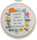 FUNATIC Please Don't Do Coke in The Bathroom Embroidery Kit | Funny Beginner by FUNATIC