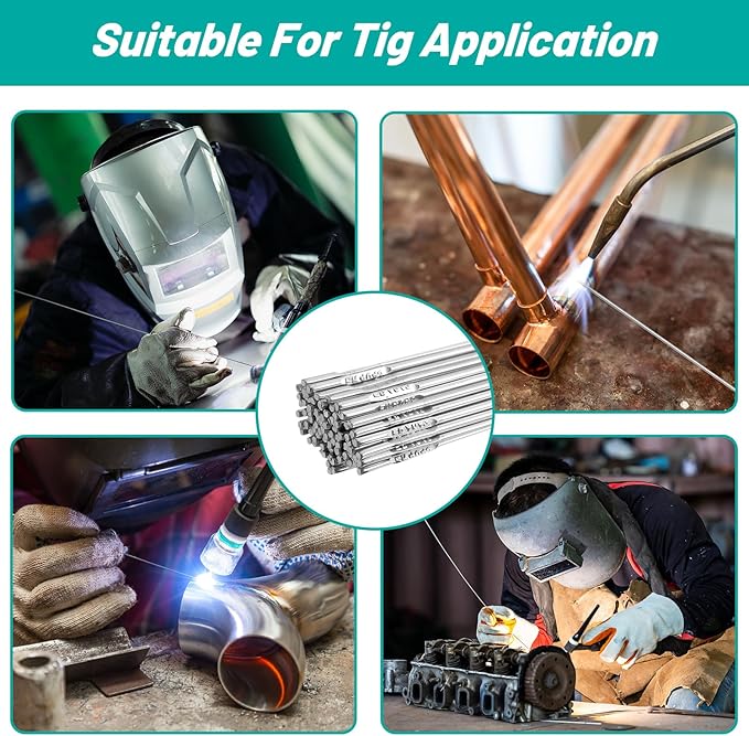 UNIFAMILY 60Pcs Aluminum Welding Rods ER4043 1/16" x 16", TIG Welding Rod, Low Temp Aluminum Rod, Low Splatter Corrosion Resistance Aluminum Welding Wire, Tig Filler accessories (60 pcs 1/16" x 16")