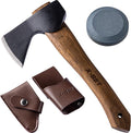 X-bet MAGNET 12" Hand-Forged Hatchet with Sheath and Sharpener - Camping Axe, Bushcraft and Survival Hatchet Spring Steel Blade - Small Axe Perfect for Wood Carving, Cutting, Splitting and Gardening