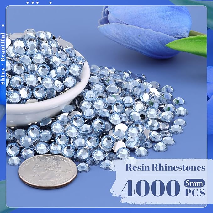 4000PCS 5mm Resin Rhinestones in Bulk, Bedazzling Flatback Crystals Rhinestones - Image 2