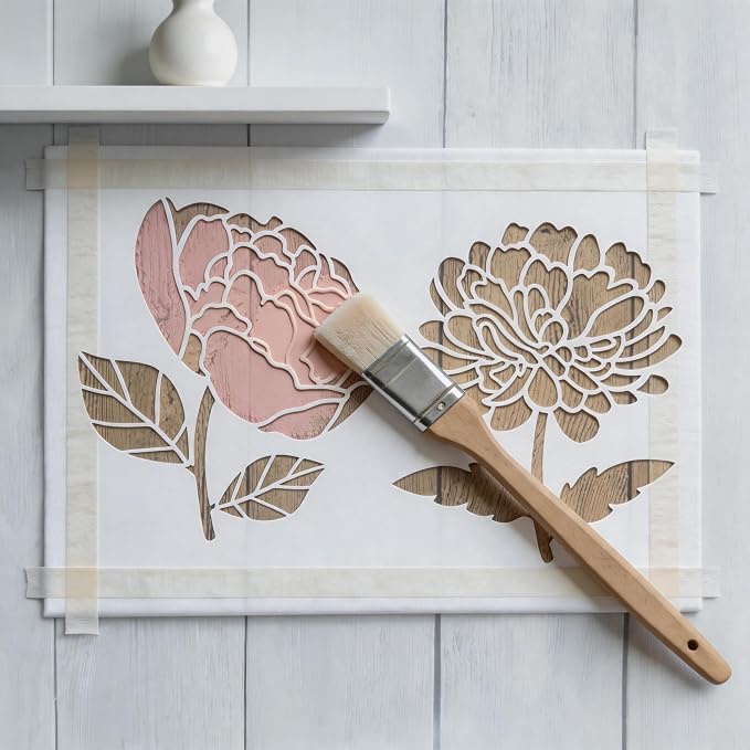 TIAMECH A4 Reusable Peony Flower Stencil - Image 6