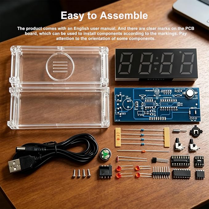 ISolderStore Soldering Practice Kits 4 Digital DIY Clock Kits Color Electronic - Image 3