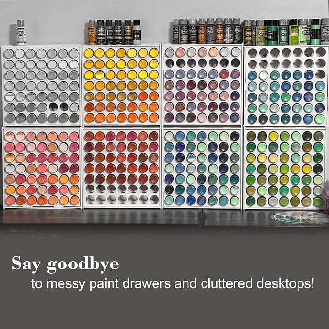 2pack Acrylic Paint Organizer 49 Holes Craft Paint Storage - Image 7