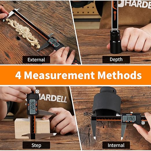 HARDELL Digital Caliper 12 Inch, Stainless Steel Caliper Measuring Tool with Large LCD Screen, Auto-Off Feature, Inch/Millimeter, Electronic Vernier Caliper for DIY, Jewelry, Parts, 3D Printing