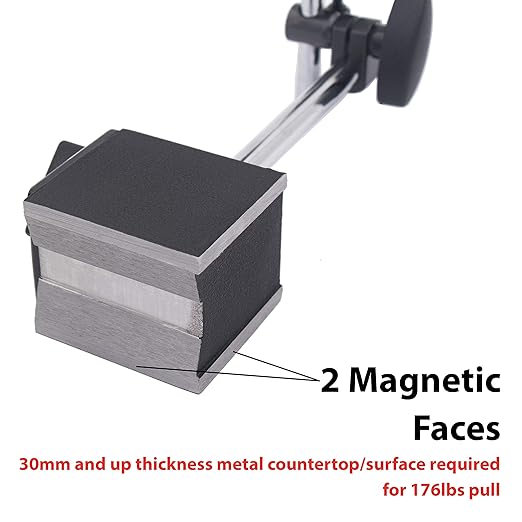 Clockwise Tools MGBR-02 Magnetic Base Stand for Digital Dial Indicator Gauge 176lbs Max Pull