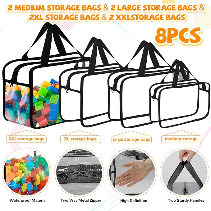 8pcs Extra large color Toy Storage Bags - Image 3