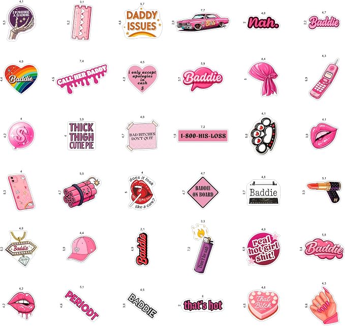 100Pcs Baddie Stickers Aesthetic - Image 3