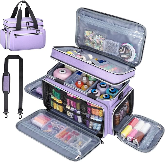 Anitor Large Sewing Supplies Organizer, Double Layer Sewing Storage Organizer by Anitor