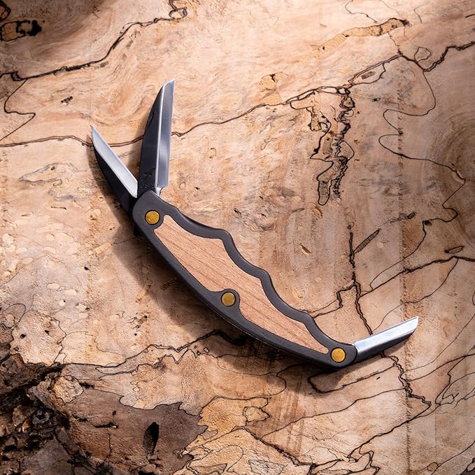 FLEXCUT Tri-Jack Pro, Wood Carving Knife, Detail and Mini-Cutting Blades, Handle Minimizes Hand Fatigue | Made in the USA | JKN95