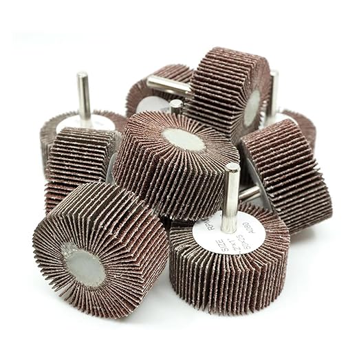Benchmark Abrasives 2" X 1" (1/4" Shaft) Aluminum Oxide Flap Wheel - 10 Pack, 320 Grit