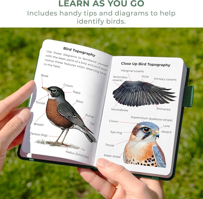 Clever Fox Birder's Journal Pocket – Bird Watcher Log Book & Nature Journal - Image 3