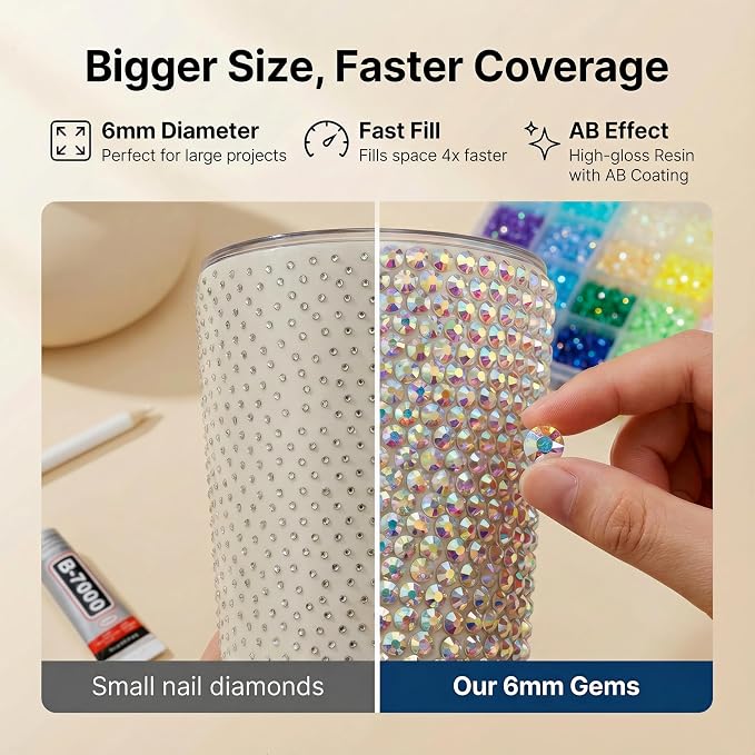 2000PCS 6MM 24 Colors Rhinestones - Image 3