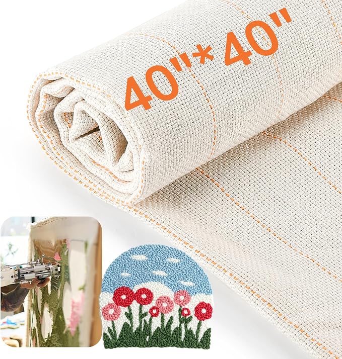 Pllieay 40" x 40" Large Overlocking Primary Tufting Cloth, Monks Cloth by Pllieay