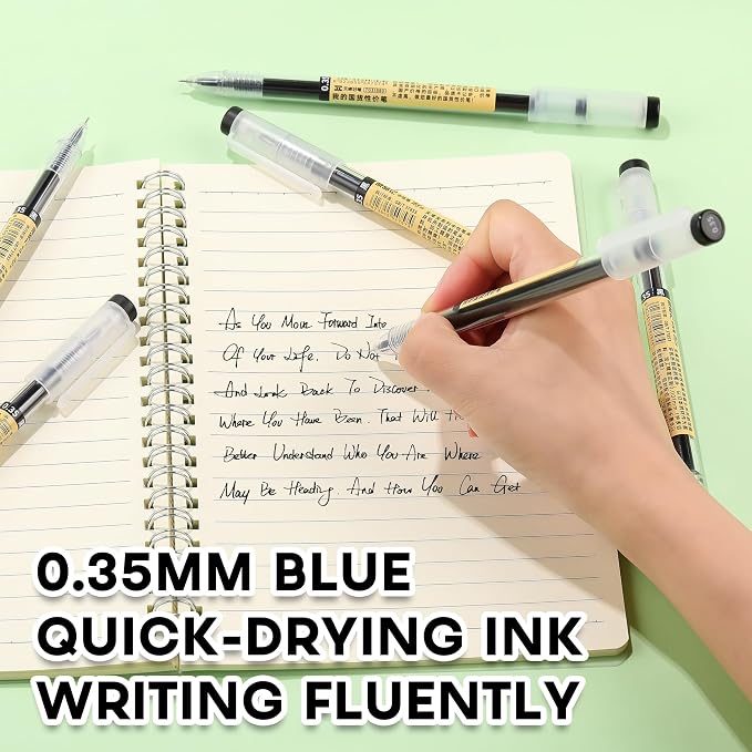 Japanese Style Black Gel Ink Pens, 0.35mm Extra Fine Point, No Smudge Quick - Image 2