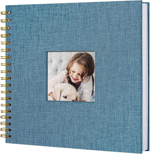10 x 10 Inch Scrapbook Photo Album, Hardcover Kraft White Pages Arch Window by Sprsthai