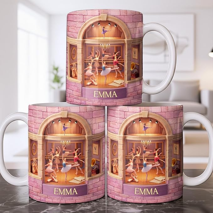 Personalized Ballerina Mug, Custom Name Dance Gift - Image 8