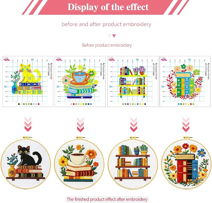 Zhenqing 4 Themes Cross Stitch Kit Set - Image 5