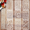 9pcs Abstract Texture Stencil for Painting Artistic Pattern Painting Crafts by beinkmake