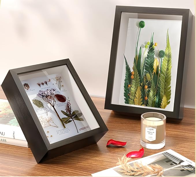 HD Glass Wooden Hollow Photo Frame, 4x6 Shadow Box Frame，Frames - Image 2