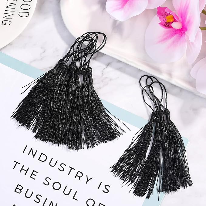 Bookmark Tassels Bulk, Cridoz 50Pcs Small Tassels Silky Handmade Soft Craft - Image 4