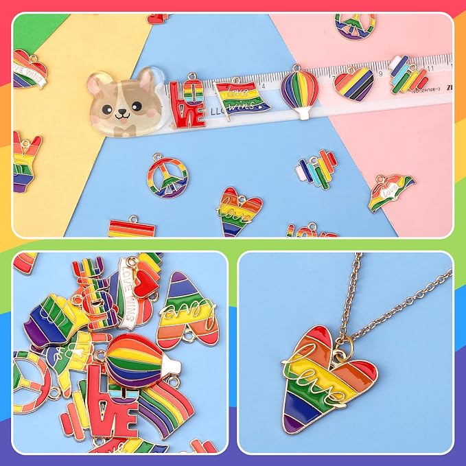 MARFOREVER 120 PCS Rainbow Charms - Image 4