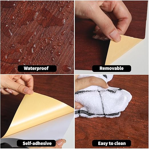 GSCIT Club Cherry Wallpaper, 2.4 inch X 25ft Self Adhesive Wood Grain Repair Tape Cherry Repair Patch for Tables, Chairs, Baseboards, Doors, Windows, Floors, Handicraft DIY.