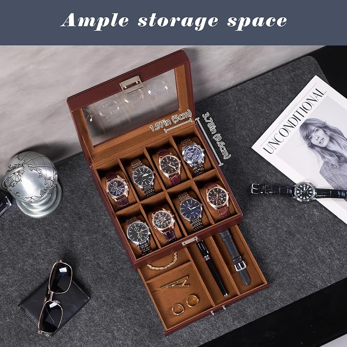 ProCase Watch Box, 8 Slot Watches Display Case - Image 2
