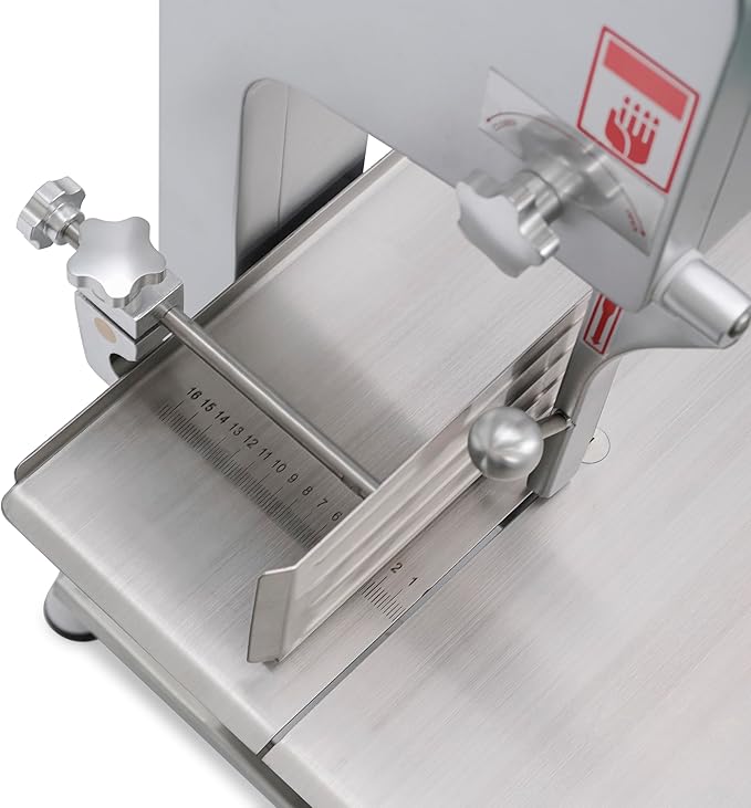B-210S 1500W 2HP Countertop Compact Electric Bone Band Saw – [ ETL & NSF Certified ] Commercial Meat Cutter, 6" Adjustable Cutting Thickness, Stainless Steel Blade, Safety Shut-Off & Emergency Stop