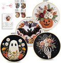 Santune Halloween Embroidery kit, Fall Needlepoint Cross Stitch Kits by Santune