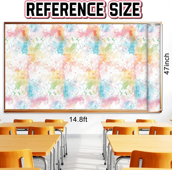 Inkspire Tie-Dye Bulletin Board Paper Roll, 14.8FTx47IN Large Reusable - Image 2