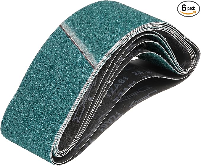 HARFINGTON 4 x 36 Inch Sanding Belts, 6 Pcs 24 Grit Zirconia Abrasive Belt Sander File Belt for Woodworking, Metal Polishing, Knife Sharpener