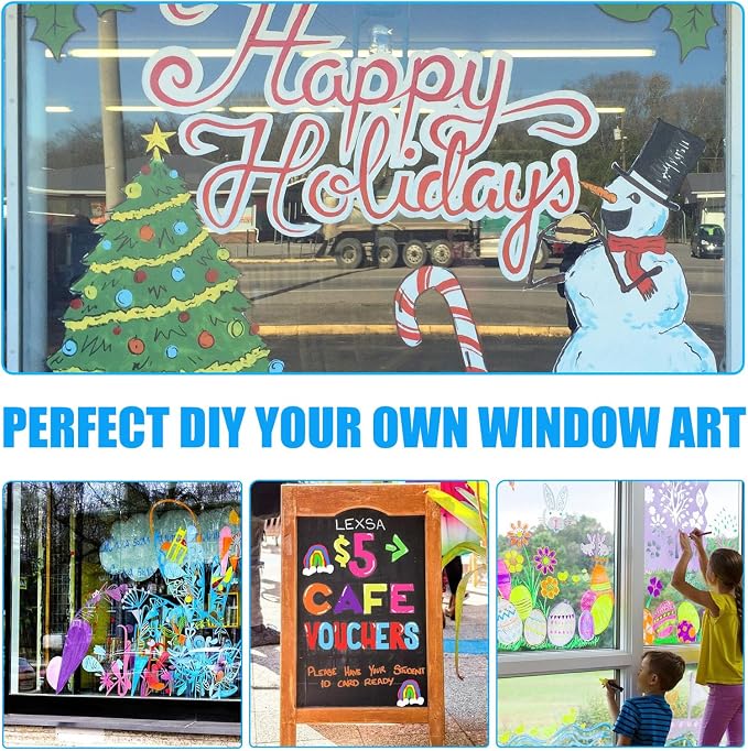 Celepen Window Chalk Markers for Cars Glass Washable, 8 Colors Jumbo Liquid - Image 5