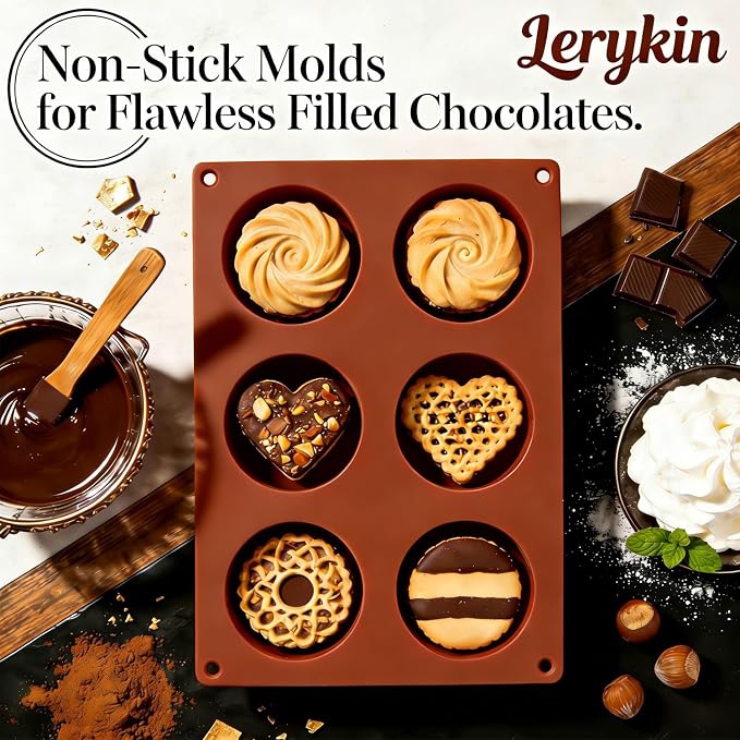 Lerykin 6-Cavity Silicone Baking Mold Non-Stick, 3 Pack Round Cylinder - Image 2