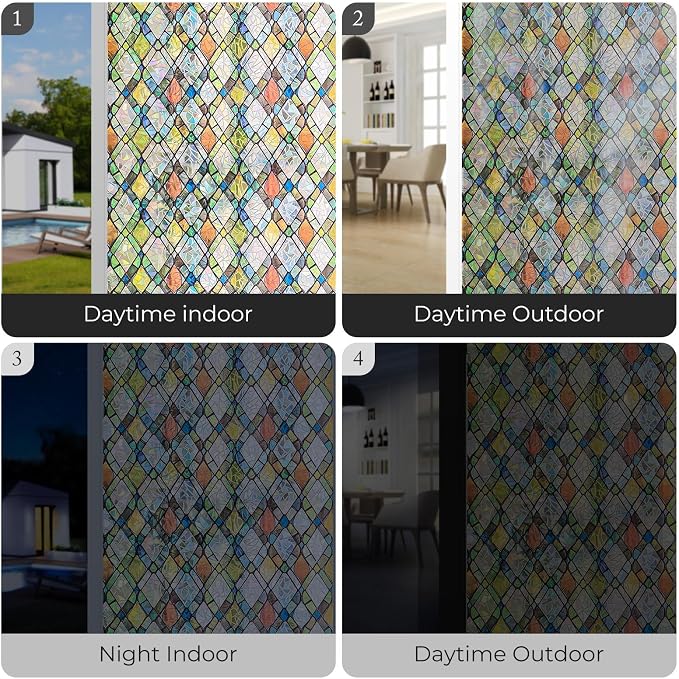 ADD.HERES Window Privacy Film, Stained Glass Decorative Static Cling, Removable - Image 8