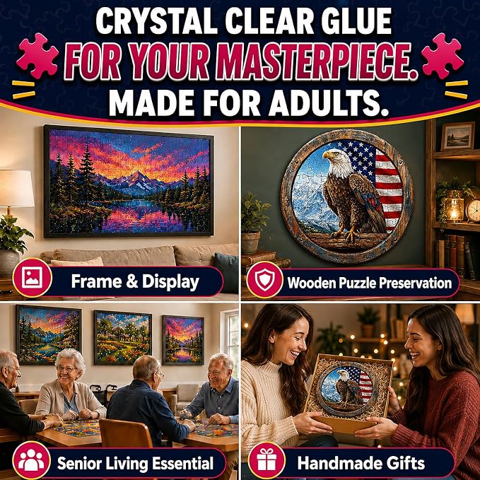 Jigsaw Puzzle Glue Clear, with Two Applicators, Easily Preserves Finished - Image 5