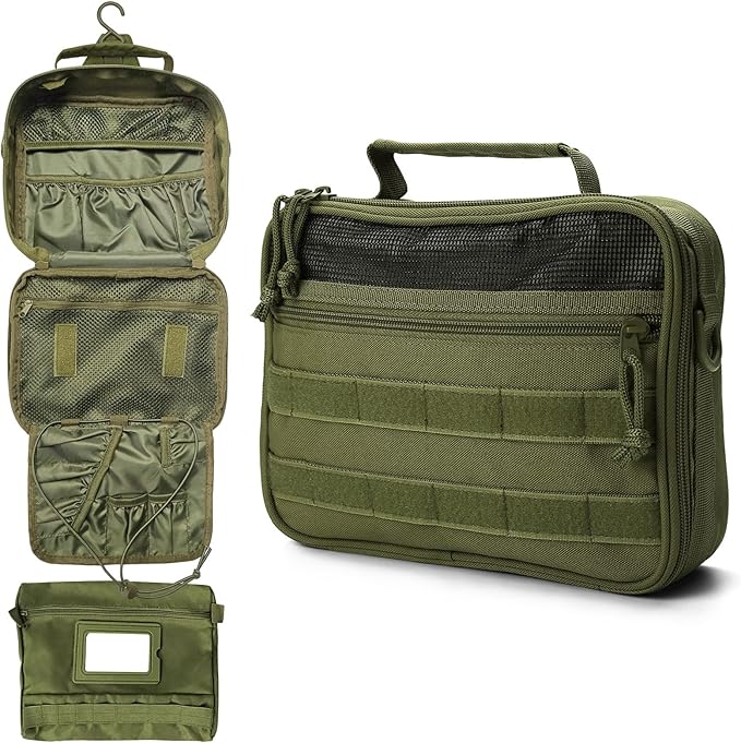 VELVEBAG Mens Toiletry Travel Bag Hanging Toiletry Bag Toiletry Bag Shaving Bag for Men Travel for Cosmetic,Toiletries,Accessories Green