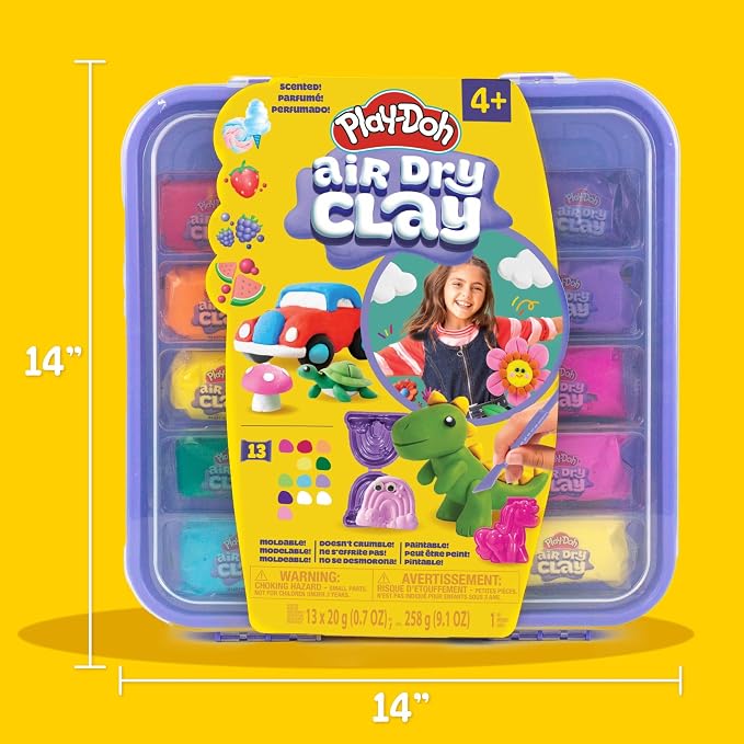 Play-Doh Air Dry Clay Case, Scented Variety Pack, 13 Air-Dry Clays, Fun Molds - Image 8