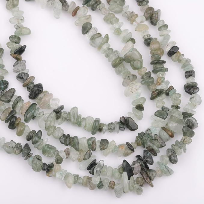 200 Pcs Green Rutilated Quartz Chip Beads - Image 7