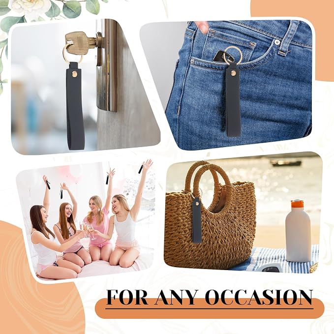 Wavyknot 100 Pcs PU Leather Keychain Blanks Bulk Laser Engraving Blanks - Image 7