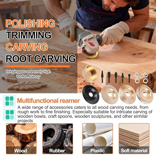 14PCS Angle Grinder Wood Carving Disc Set - Image 6