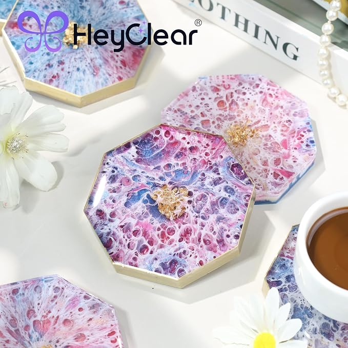 HeyClear 6-Cavity Coaster Silicone Molds, Octagon Coaster Molds - Image 2