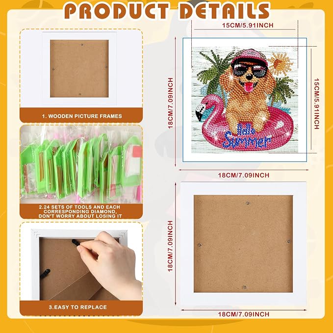 Trandraft 13 Pcs Dog Seasonal Diamond Art Kits - Image 3