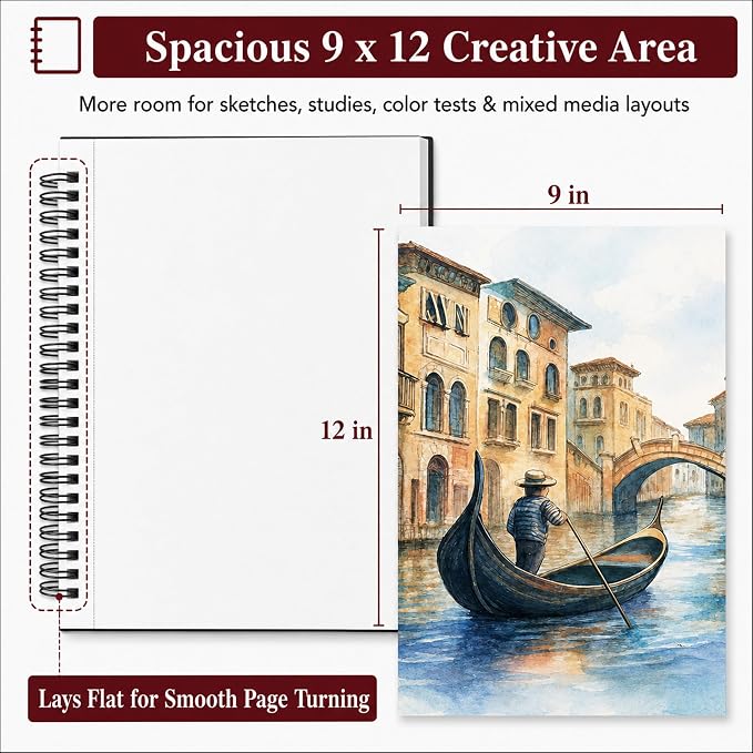 SuFly Mixed Media Sketchbook 9x12, Mixed Media Paper_98lb/160gsm, 60 Sheets | - Image 2