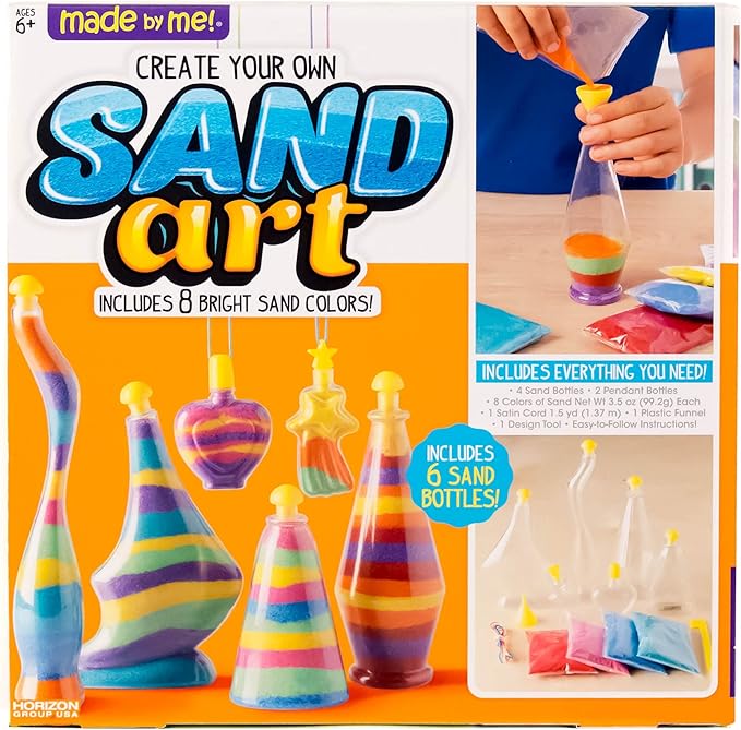Made By Me Create Your Own Sand Art, 4 Sand Bottles & 2 Pendent Bottles by MadebyMe