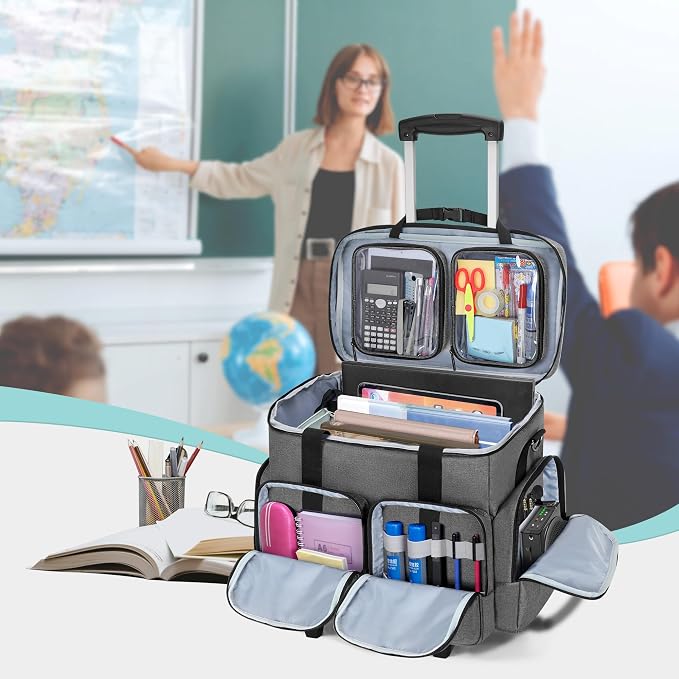 CURMIO Rolling Teacher Tote Bag - Image 8