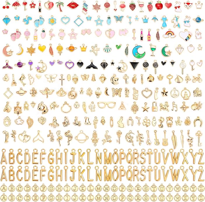 Flasoo 304Pcs Gold Charms for Jewelry Making, Keychains and Crafts by Flasoo