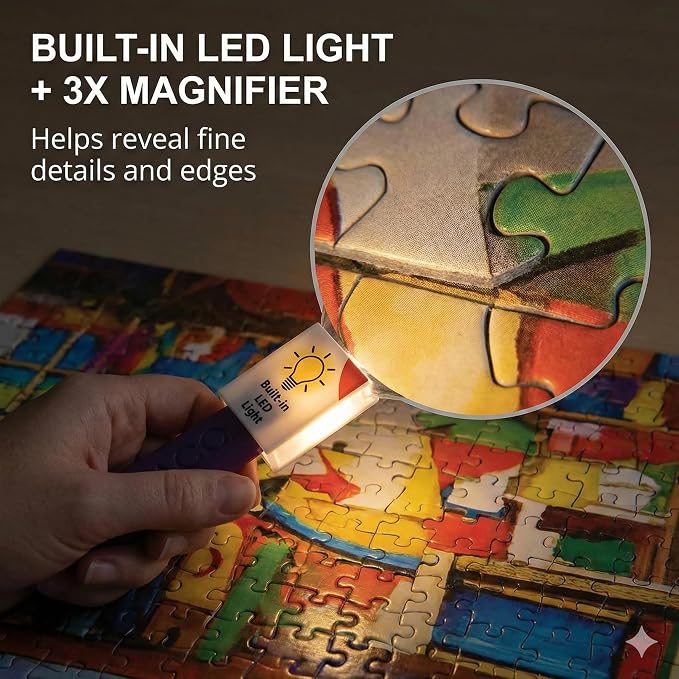Ceaco Puzzle Scoop with LED Light & 3X Magnifier – Jigsaw Puzzle Accessory - Image 3