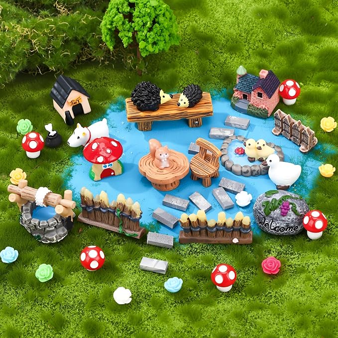 45 Pcs Fairy Garden Accessories Miniatures Garden Kit - Image 4
