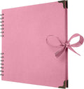 Bstorify 10 x 10 Inches Scrapbook Album 70 Pages Pink Thick Kraft Paper Corner by Bstorify
